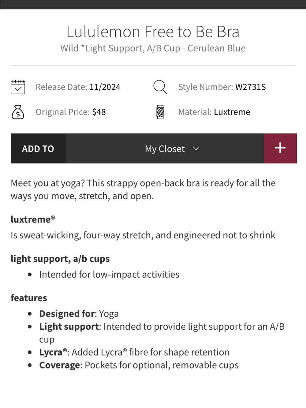 Lululemon “Free to be” Sports Bra - 8 - Picture 11 of 11
